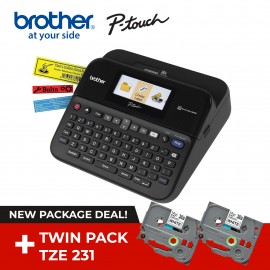 Brother PT-D600 Full-Colour LCD Screen with TZe-231V2 Tape
